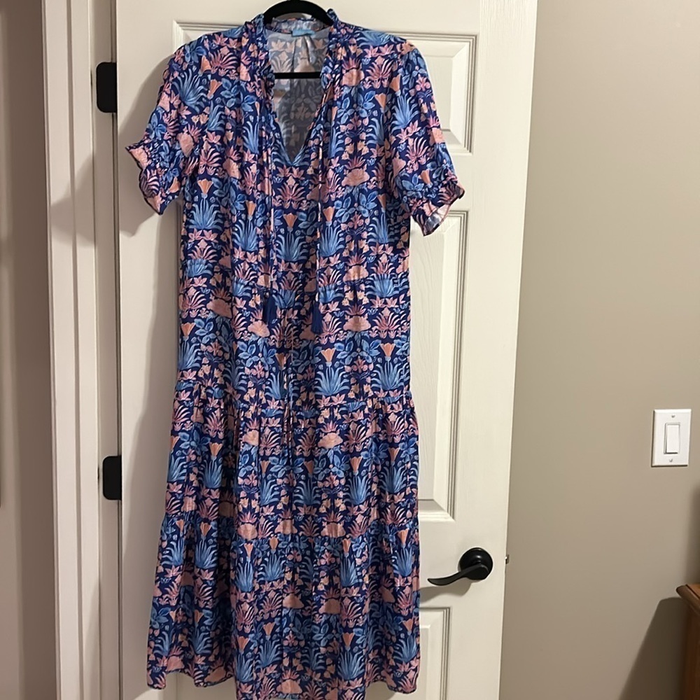 J McLaughlin Silk Blend Spring Floral Maxi Dress Size Medium